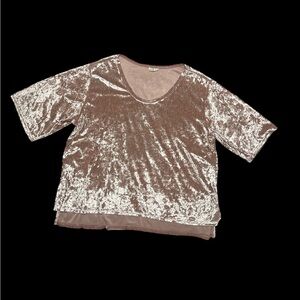 POL Pink Crushed Velour Scoopneck Top Y2K / 90s Vibes - Size Medium